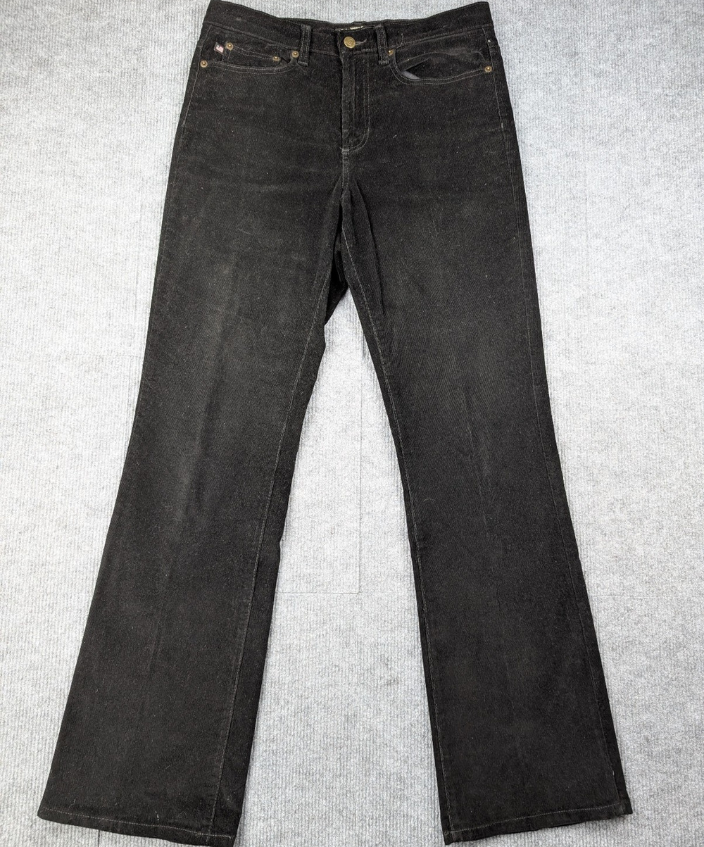 Polo Jeans Co Corduroy Pants Women 6 Boot Cut Y2K Vintage Black 90s Ralph Lauren